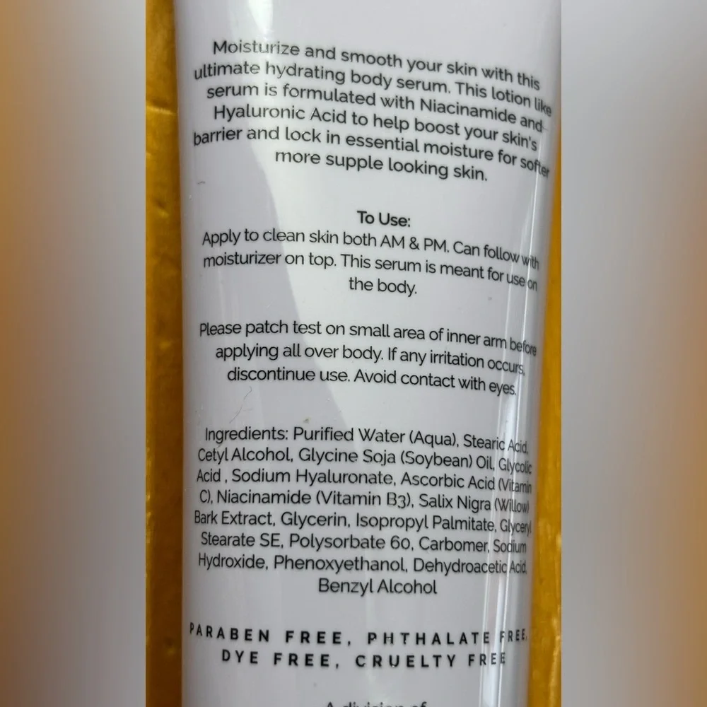 Lacuna Hydrating Soft & Supple Body Serum w/ Niacinamide & Hyaluronic Acid.
